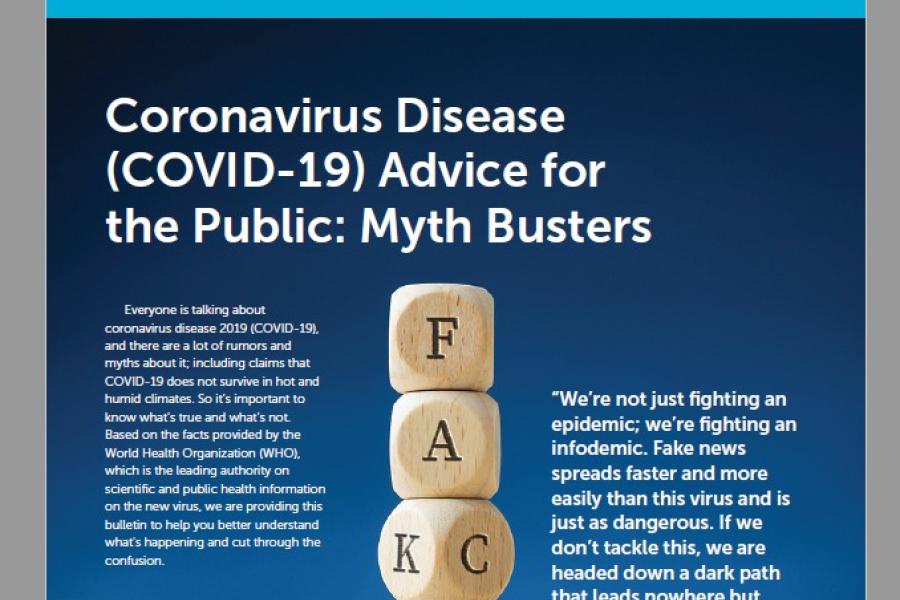 Coronavirus Disease (COVID-19) Advice for the Public: Myth Busters